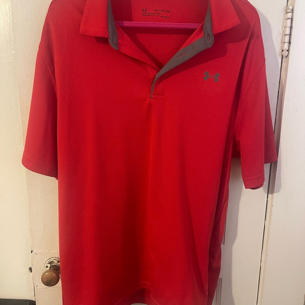 Under Armour Men's Polo Shirt in Red and Gray